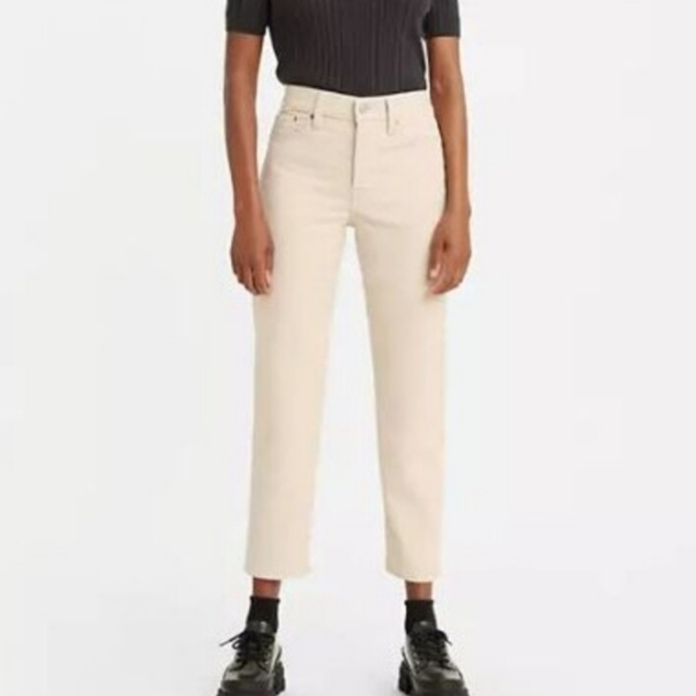Levi's Wedgie Fit Straight Leg Corduroy Pants Jeans Cream Sz 32